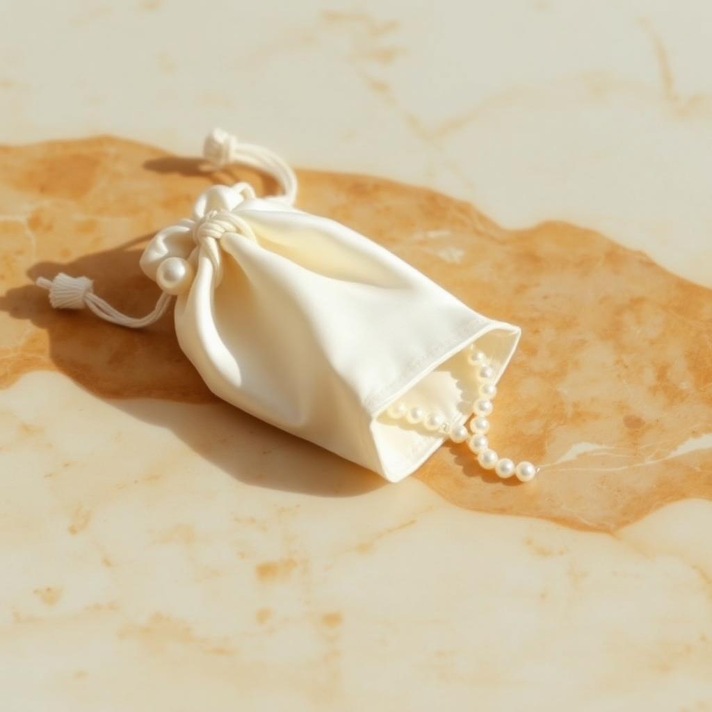 Sacchetto in seta per conservare le perle