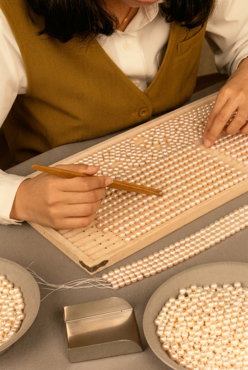 Infilatura a mano delle perle — tecniche tradizionali COSCIA